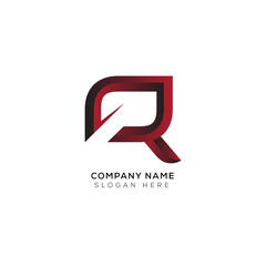 Modern minimal R logo design with black and white