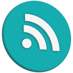 3D style wifi wireless network button icon. 