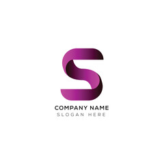 Modern minimalist letter S logo design