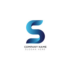 Modern minimalist letter S logo design