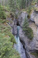 Maligne Canyon on a Cloudy Summer Day