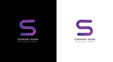 Modern minimalist letter S logo design