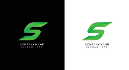Modern minimalist letter S logo design