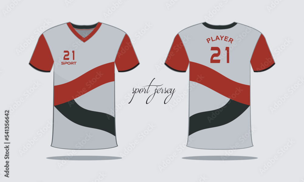 Wall mural Sports jersey and t-shirt template sports jersey design. Sports design for football, racing, gaming