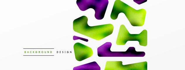 Colorful bright abstract shapes composition. Digital web futuristic template for wallpaper, banner, background, card, book Illustration, landing page