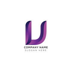 Modern minimal logo letter U design