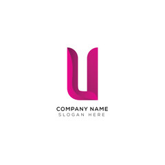 Modern minimal logo letter U design