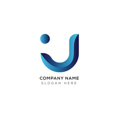 Modern minimal logo letter U design
