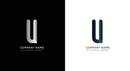 Modern minimal logo letter U design