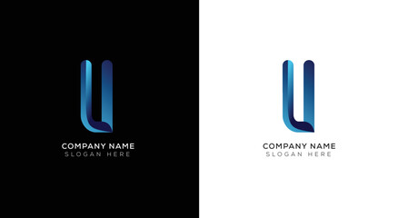 Modern minimal logo letter U design