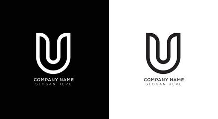 Modern minimal logo letter U design