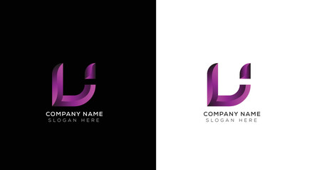 Modern minimal logo letter U design