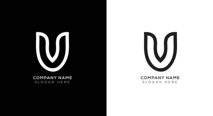 Elegant of abstract letter V logo design