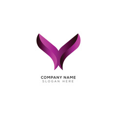 Elegant of abstract letter V logo design