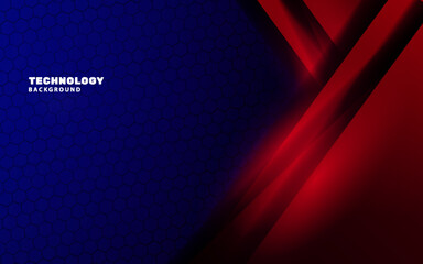 Futuristic blue and red color background