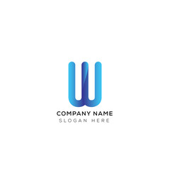 Branding identity corporate vector letter w logo design black and white