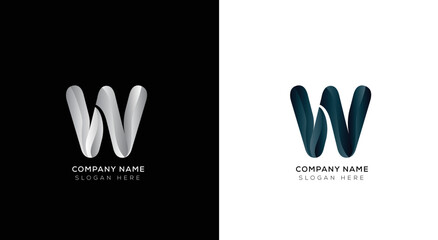 Obraz premium Branding identity corporate vector letter w logo design black and white