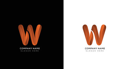 Fototapeta premium Branding identity corporate vector letter w logo design black and white