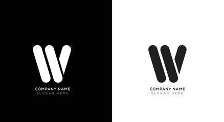 Fototapeta na wymiar Branding identity corporate vector letter w logo design black and white