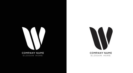 Fototapeta na wymiar Branding identity corporate vector letter w logo design black and white