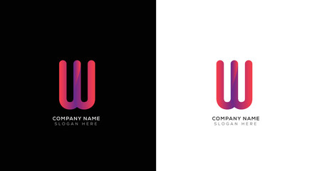 Branding identity corporate vector letter w logo design black and white