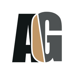 Letter AG logo design template. AG creative sign 