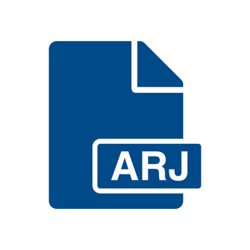 File document icon, ARJ symbol design illustration.