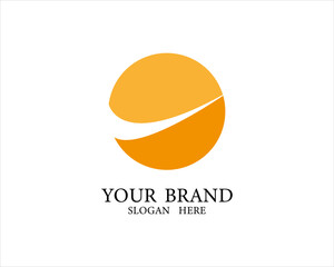 Orange ball logo. Company name vector design elements for your brand