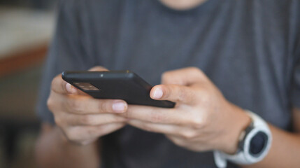 A men using mobile phone