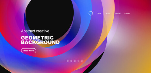Round shapes, circles and rings composition. Business or technology design for wallpaper, banner, background, landing page, wall art, invitation, prints