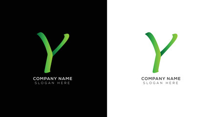 Gradient 3d letter y logo design