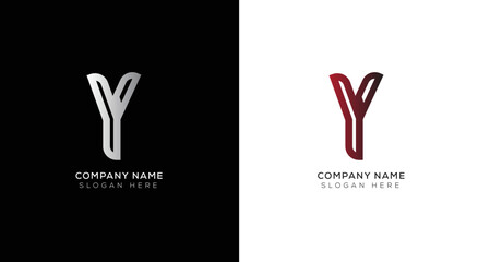 Gradient 3d letter y logo design