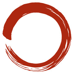 Enso Zen Red Blood Shed Brush Circle  Stroke Vector Art Painting