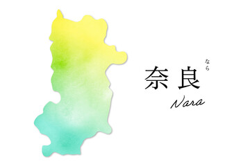 奈良の水彩イラスト地図