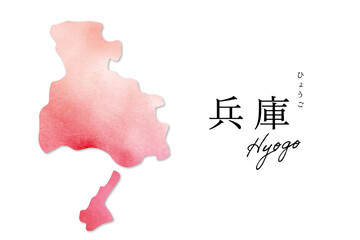 兵庫県の手描き水彩地図｜Hyogo Prefecture Hand-Drawn Watercolor Map for Tourism and Education