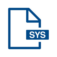 File document outline icon, SYS symbol design illustration.