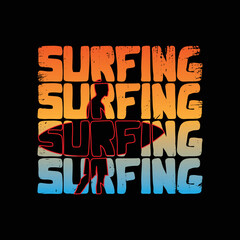 Surfing illustration typography. perfect for t shirt design