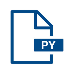 File document outline icon, PY symbol design illustration.