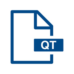 File document outline icon, QT symbol design illustration.