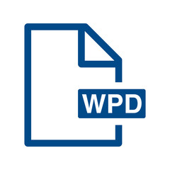 File document outline icon, WPD symbol design illustration.