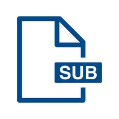File document outline icon, SUB symbol design illustration.