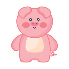 Obraz na płótnie Canvas cute pig kawaii animal