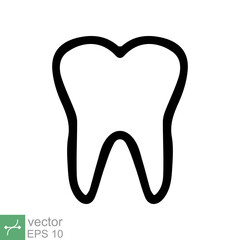 Tooth icon. Simple outline style. Dental treatment and tooth care, health oral, dentistry, toothache medical concept. Thin line vector illustration isolated on white background. EPS 10.