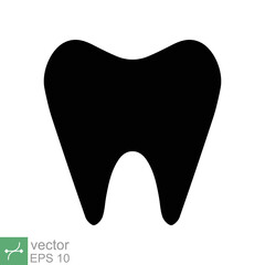 Tooth icon. Simple solid style. Dental treatment and tooth care, health oral, dentistry, toothache medical concept. Glyph vector illustration isolated on white background. EPS 10.