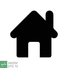 Minimal home icon. Simple solid style. Web homepage, website, house, internet, app, UI design, home page button interface concept. Glyph vector illustration isolated on white background. EPS 10.