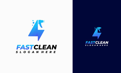 Obraz na płótnie Canvas Fast Cleaning logo designs concept vector, Cleaning Service logo symbol, Sprayer logo