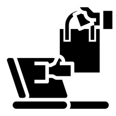 Obraz premium online glyph icon