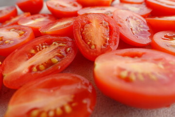 tomatoes on a plate, Close up .cherry tomatos