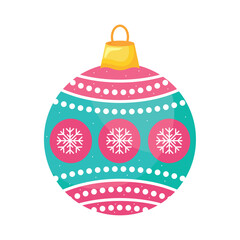 christmas ball with snowflakes