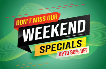 	
Weekend Special sale tag. Banner design template for marketing. Special offer promotion retail. background banner modern graphic design for advertising store shop, online store, website